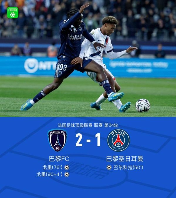 配资安全炒股配资门户 剑南春丨巴黎圣日耳曼1-2巴黎FC，戈里绝杀+双响，巴尔科拉破门
